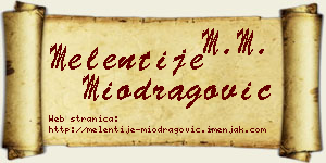 Melentije Miodragović vizit kartica
